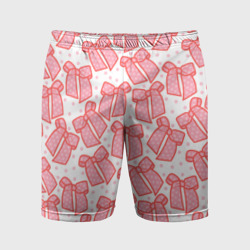 Мужские шорты спортивные Узор с розовыми бантами в горошек