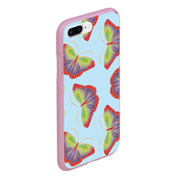 Чехол для iPhone 7Plus/8 Plus матовый Узор с яркими радужными бабочками - фото 2