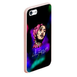 Чехол для iPhone 5/5S матовый Lil peep рэп неоновый градиент - фото 2