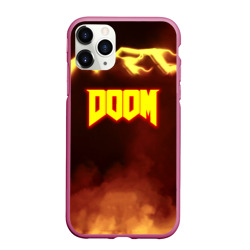 Чехол для iPhone 11 Pro Max матовый Doom storm огненное лого