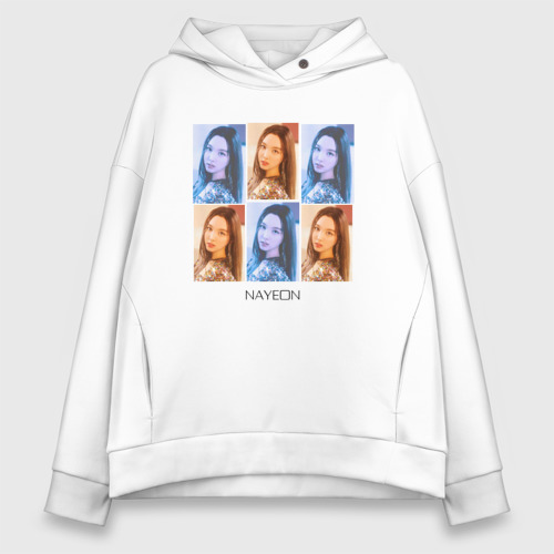 Женское худи Oversize хлопок Nayeon Twice Girl, цвет белый