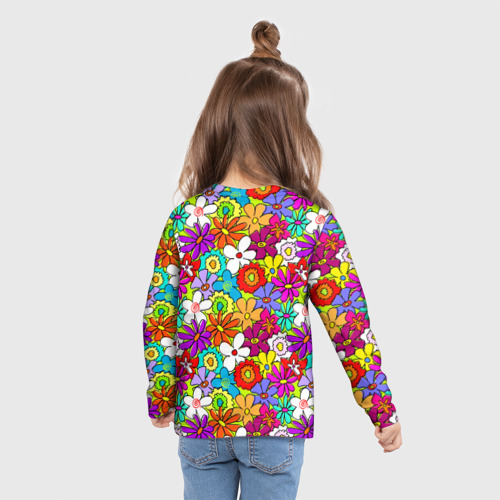 Детский лонгслив 3D Floral multicolour, цвет 3D печать - фото 6