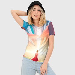Женская футболка 3D Slim Внутреннее спокойствие - фото 2