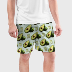 Мужские шорты спортивные Авокадо и полосы  - фото 2