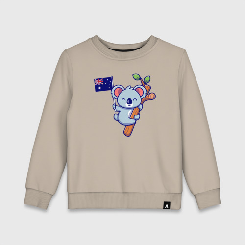 Детский свитшот хлопок Коала Австралия, цвет миндальный