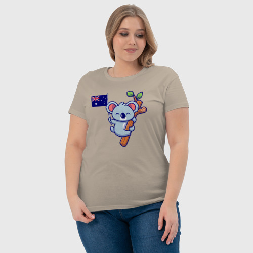 Женская футболка хлопок Коала Австралия, цвет миндальный - фото 6