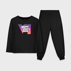 Детская пижама с лонгсливом хлопок GTA 6 logo