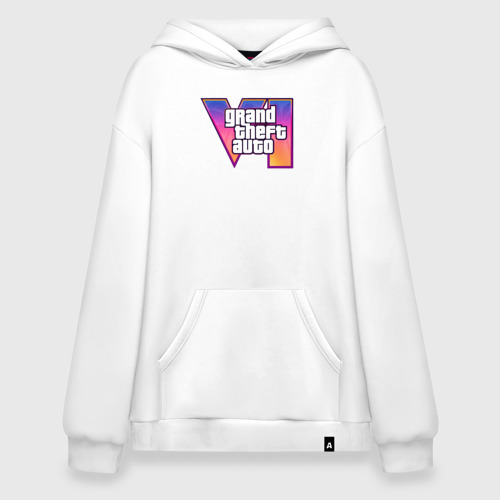 Худи SuperOversize хлопок GTA 6 logo, цвет белый