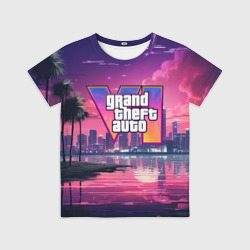 Детская футболка 3D GTA 6 nigh city