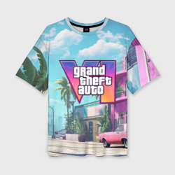 Женская футболка oversize 3D GTA 6 Vice city