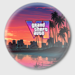Значок GTA 6 лого на фоне заката 