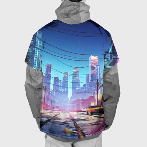 Накидка на куртку 3D GTA 6 неоновый город, цвет 3D печать - фото 2