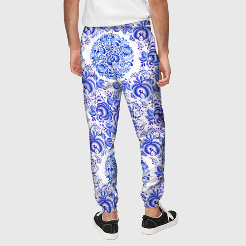 Мужские брюки 3D Новогодняя гжель: роспись узорами, цвет 3D печать - фото 5
