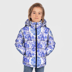 Зимняя куртка для мальчиков 3D Новогодняя гжель: роспись узорами - фото 2