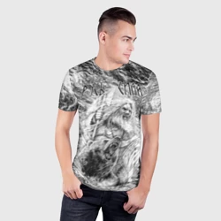 Мужская футболка 3D Slim Русич с топором и медведь - фото 2