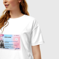 Женская футболка хлопок Oversize Bobr kurwa passport - фото 2