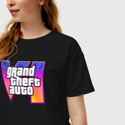 Женская футболка хлопок Oversize GTA 6 art - фото 2