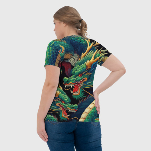 Женская футболка 3D Два Японских дракона - ирезуми, цвет 3D печать - фото 7