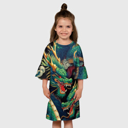 Детское платье 3D Два Японских дракона - ирезуми - фото 2