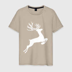 Мужская футболка хлопок Новогодний минималистичный олень