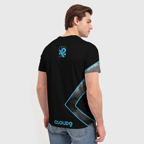 Мужская футболка 3D Cloud9 - Форма команды,чёрные облака 2024, цвет 3D печать - фото 4