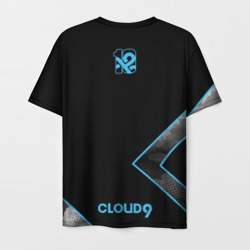 Футболка с принтом Cloud9 - Форма команды,чёрные облака 2024 для мужчины, вид сзади №1. Цвет основы: белый