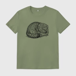 Мужская футболка хлопок Манул свернулся