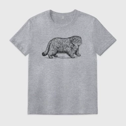 Мужская футболка хлопок Манул сбоку