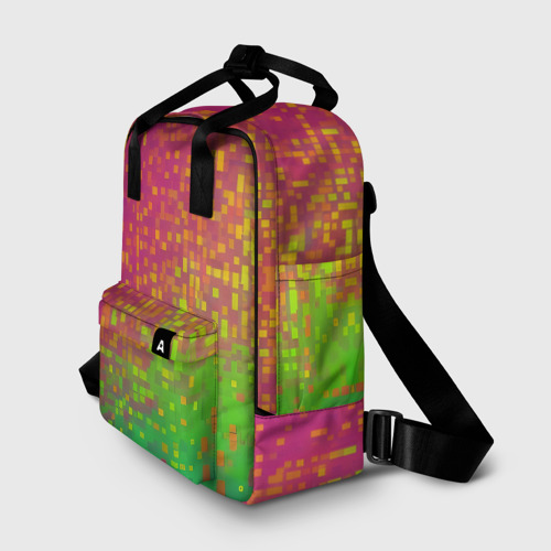 Женский рюкзак 3D с принтом Разноцветные пиксели, фото на моделе #1