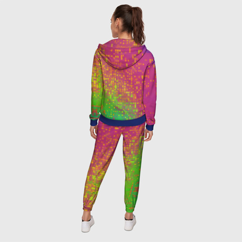 Женский костюм 3D с принтом Разноцветные пиксели, вид сзади #2