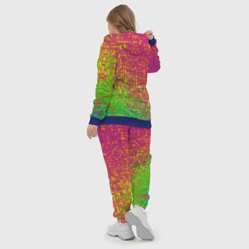 Женский костюм 3D с принтом Разноцветные пиксели, вид сзади #2