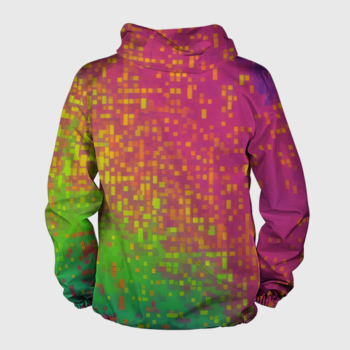 Мужская ветровка 3D с принтом Разноцветные пиксели, вид сзади #1