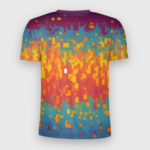 Мужская футболка 3D Slim Разноцветные пиксели, цвет 3D печать - фото 2