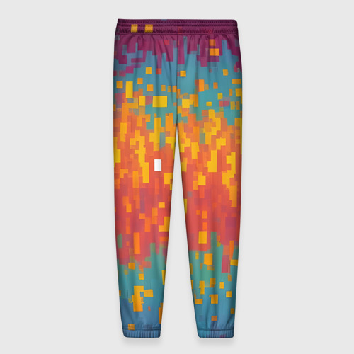 Мужские брюки 3D с принтом Разноцветные пиксели, вид сзади #1