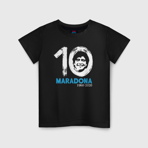 Детская футболка хлопок Maradona 10, цвет черный