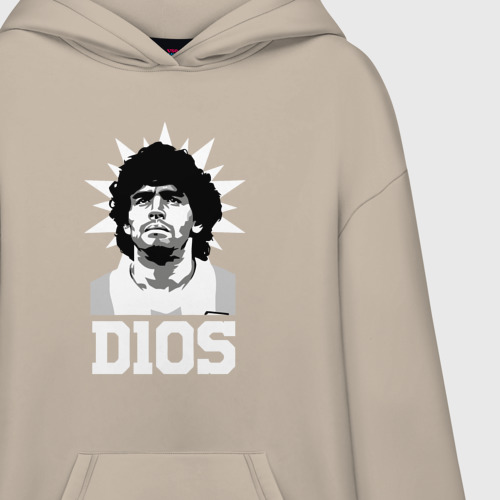 Худи SuperOversize хлопок Dios Diego Maradona, цвет миндальный - фото 3