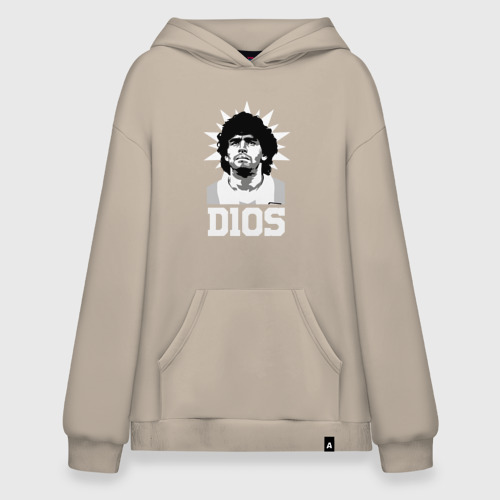 Худи SuperOversize хлопок Dios Diego Maradona, цвет миндальный