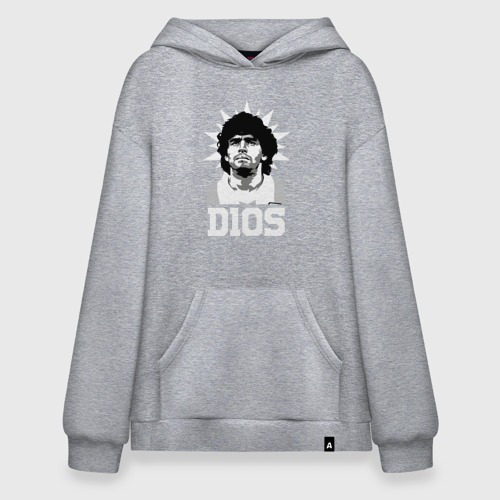 Худи SuperOversize хлопок Dios Diego Maradona, цвет меланж