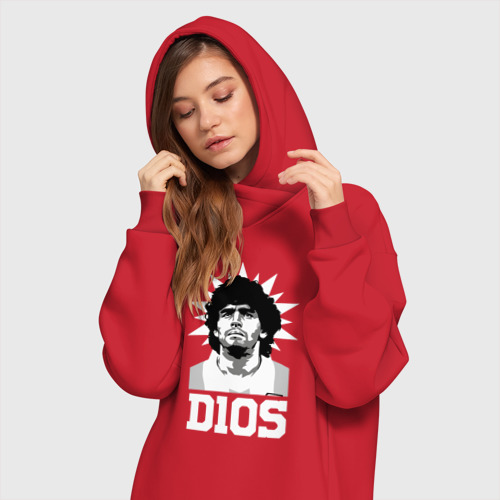 Платье-худи хлопок Dios Diego Maradona, цвет красный - фото 3
