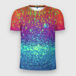 Мужская футболка 3D Slim Разноцветные пиксели