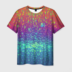 Мужская футболка 3D Разноцветные пиксели