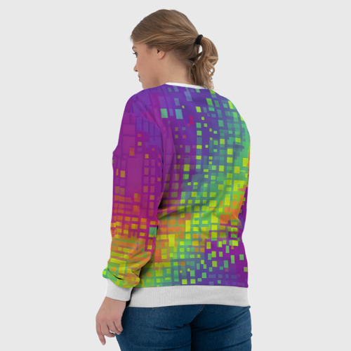 Женский свитшот 3D Разноцветные пиксели, цвет 3D печать - фото 7