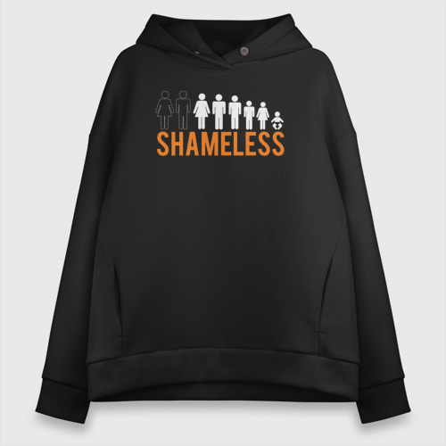 Женское худи Oversize хлопок Shameless evolution, цвет черный