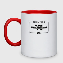 Кружка двухцветная GTA6 gaming champion: рамка с лого и джойстиком