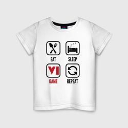 Детская футболка хлопок Eat - sleep - GTA 6 - repeat