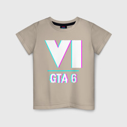 GTA 6 в стиле glitch и баги графики – Светящаяся детская футболка с принтом купить со скидкой в -20%