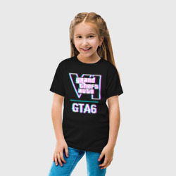 Детская футболка хлопок GTA6 в стиле glitch и баги графики - фото 2