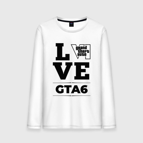 Мужской лонгслив хлопок GTA6 love classic, цвет белый