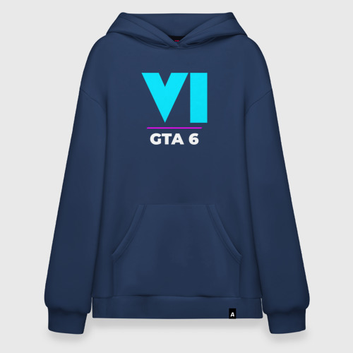 Худи SuperOversize хлопок Символ GTA 6 в неоновых цветах