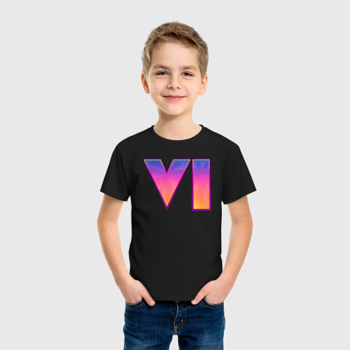 Детская футболка хлопок с принтом Grand theft auto 6, фото на моделе #1